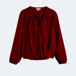 Nine Britton Burgundy Kimberly Surplice Blouse